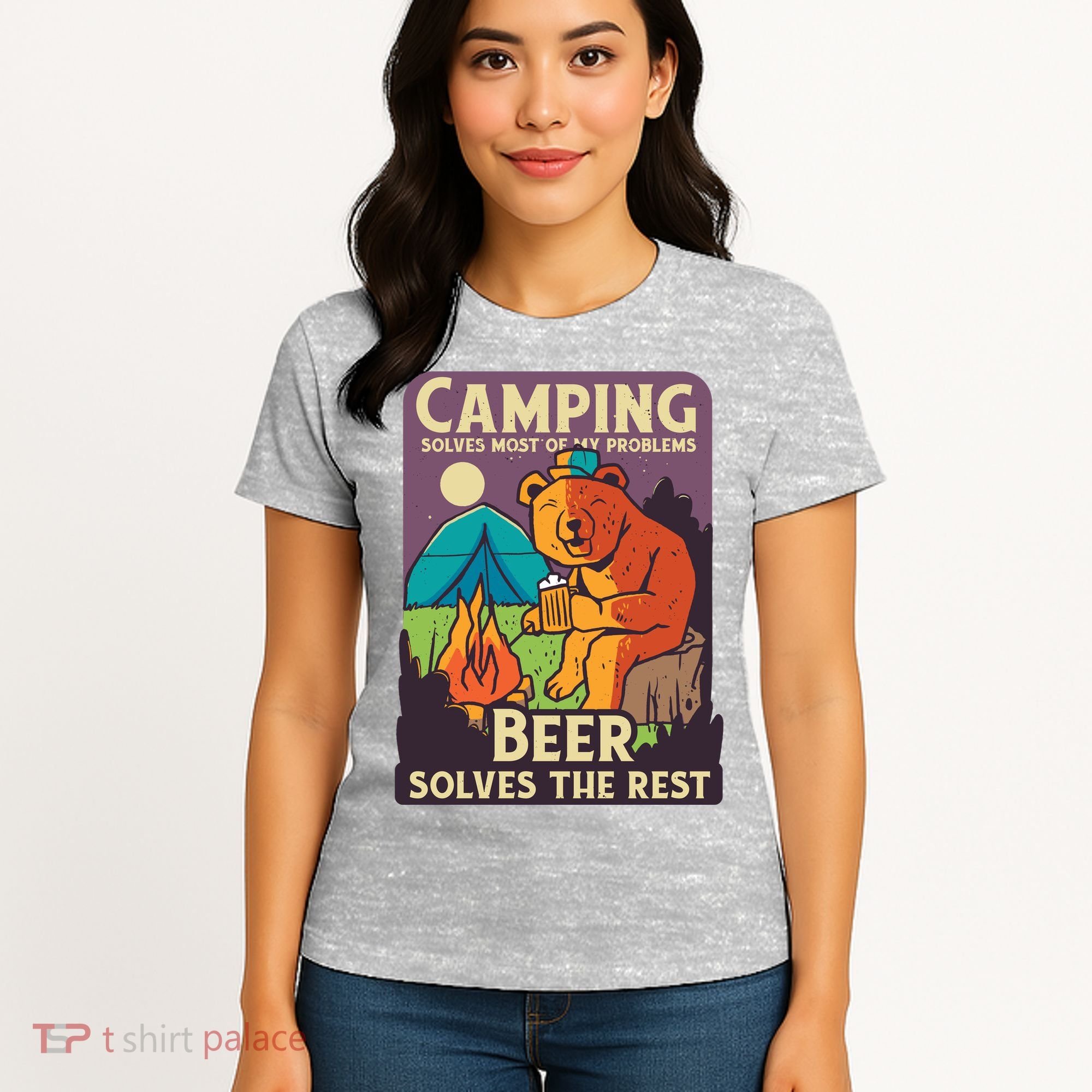 Camping And Beer Funny Women's T-Shirt