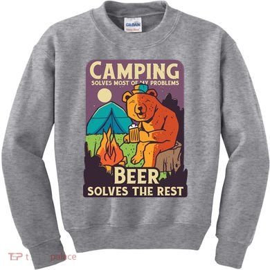 Camping And Beer Funny Kids Sweatshirt