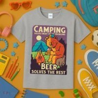 Camping And Beer Funny Kids T-Shirt thumb 3