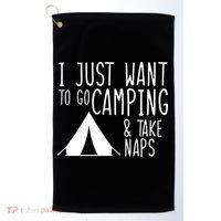 Camping And Napping Golf Towel thumb 0