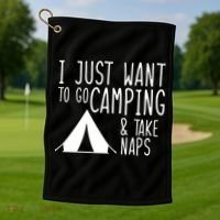 Camping And Napping Golf Towel thumb 1