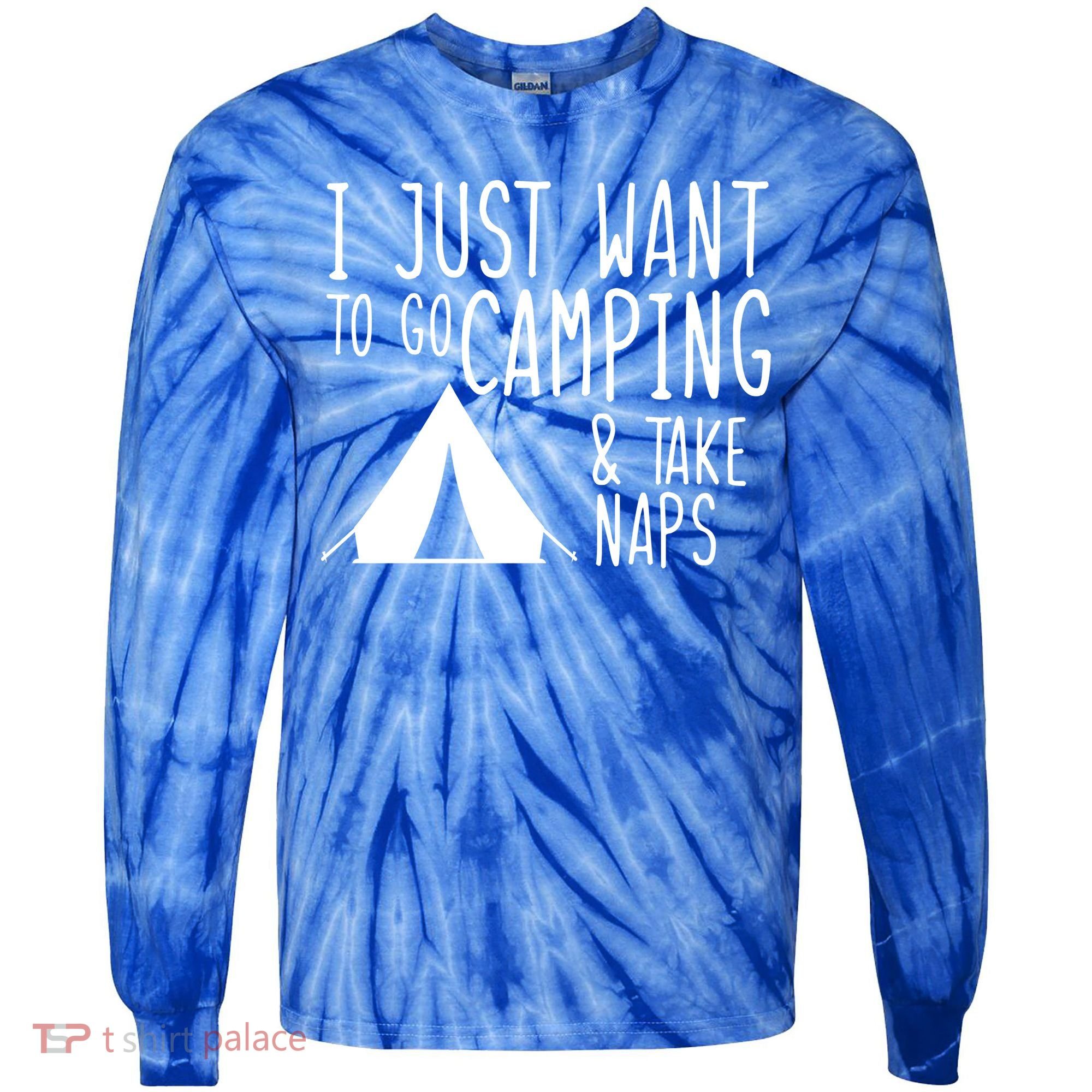 Camping And Napping Tie-Dye Long Sleeve Shirt