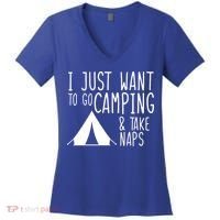Camping And Napping Women's V-Neck T-Shirt thumb 0