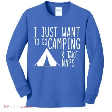 Camping And Napping Kids Long Sleeve Shirt
