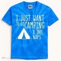 Camping And Napping Kids Tie-Dye T-Shirt thumb 0
