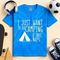 Camping And Napping Kids Tie-Dye T-Shirt thumb 2