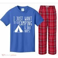 Camping And Napping Kids Plaid Pajama Set thumb 0
