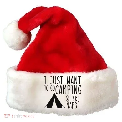 Camping And Napping Santa Hat