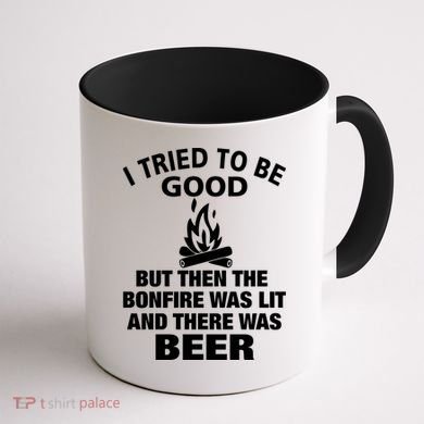 Camping Bonfire And Beer Coffee Mug back