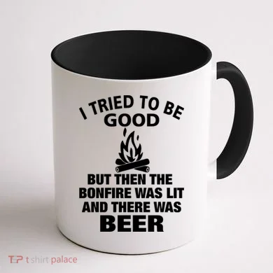 Camping Bonfire And Beer Coffee Mug back