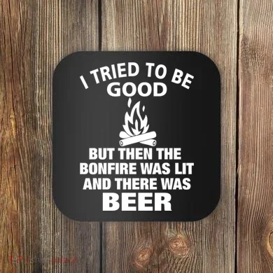 Camping Bonfire And Beer Coaster
