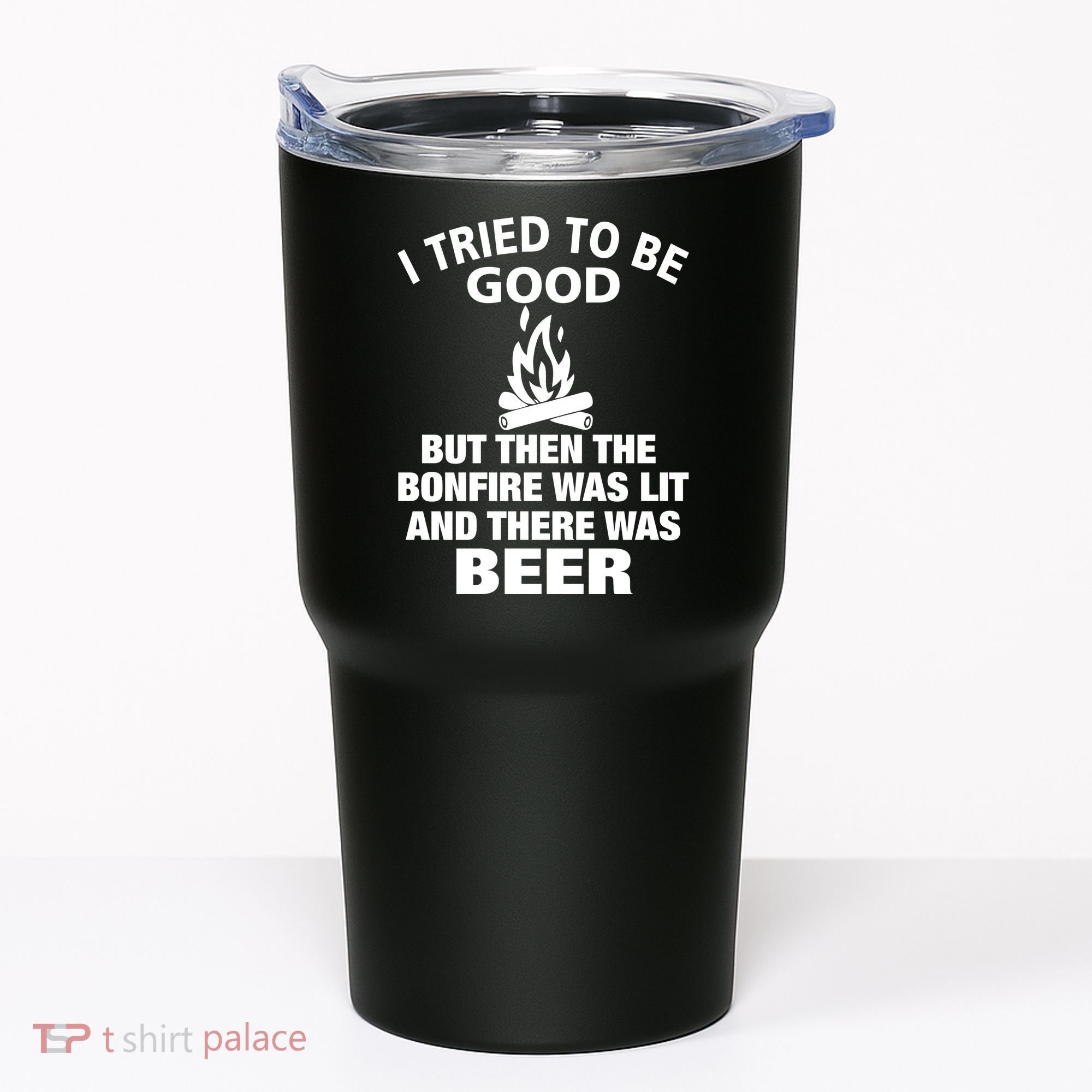 Camping Bonfire And Beer Tumbler