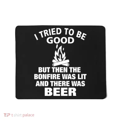 Camping Bonfire And Beer Mousepad