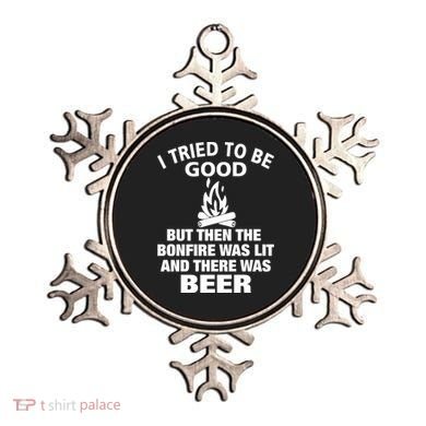 Camping Bonfire And Beer Ornament