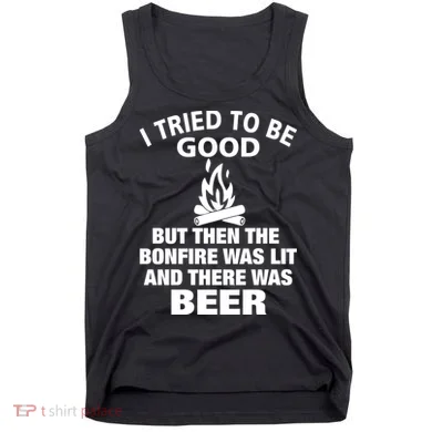 Camping Bonfire And Beer Tank Top