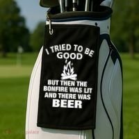 Camping Bonfire And Beer Golf Towel thumb 2