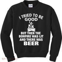 Camping Bonfire And Beer Kids Sweatshirt thumb 0