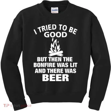 Camping Bonfire And Beer Kids Sweatshirt