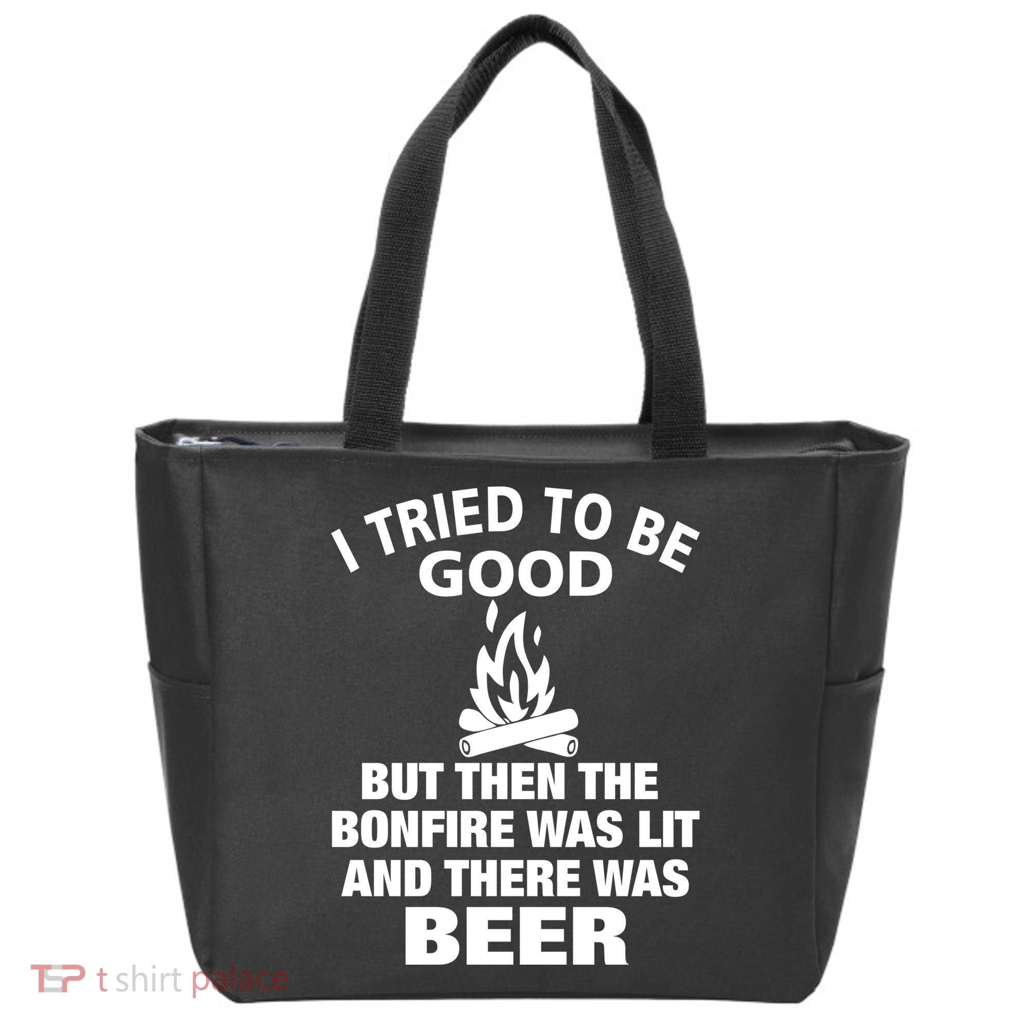 Camping Bonfire And Beer Tote Bag