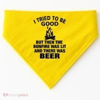 Camping Bonfire And Beer USA-Made Doggie Bandana thumb 0