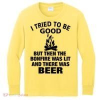 Camping Bonfire And Beer Kids Long Sleeve Shirt thumb 0