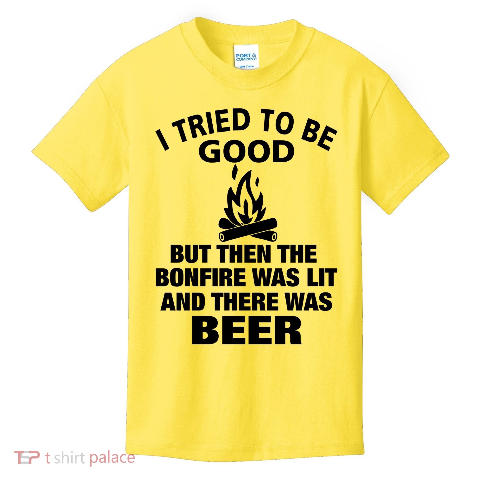 Camping Bonfire And Beer Kids T-Shirt