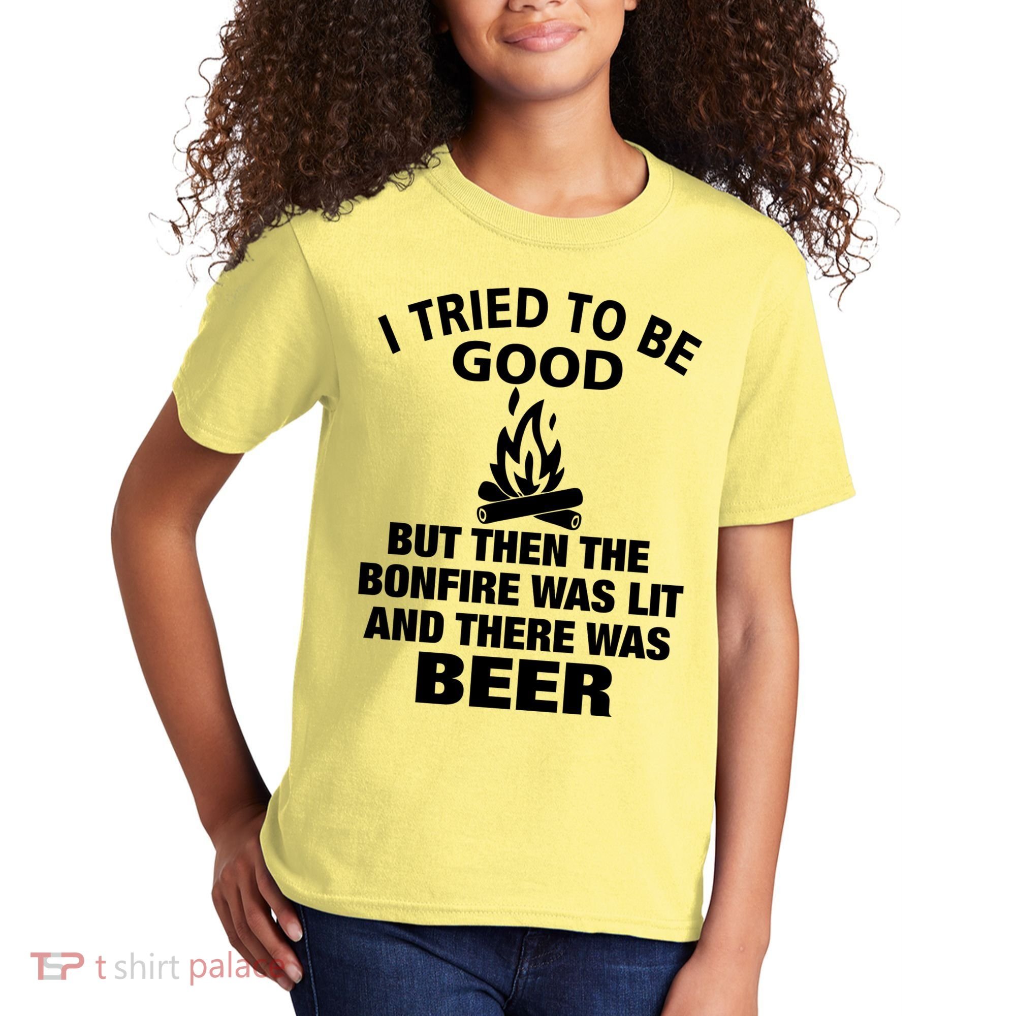 Camping Bonfire And Beer Kids T-Shirt