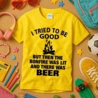 Camping Bonfire And Beer Kids T-Shirt thumb 3