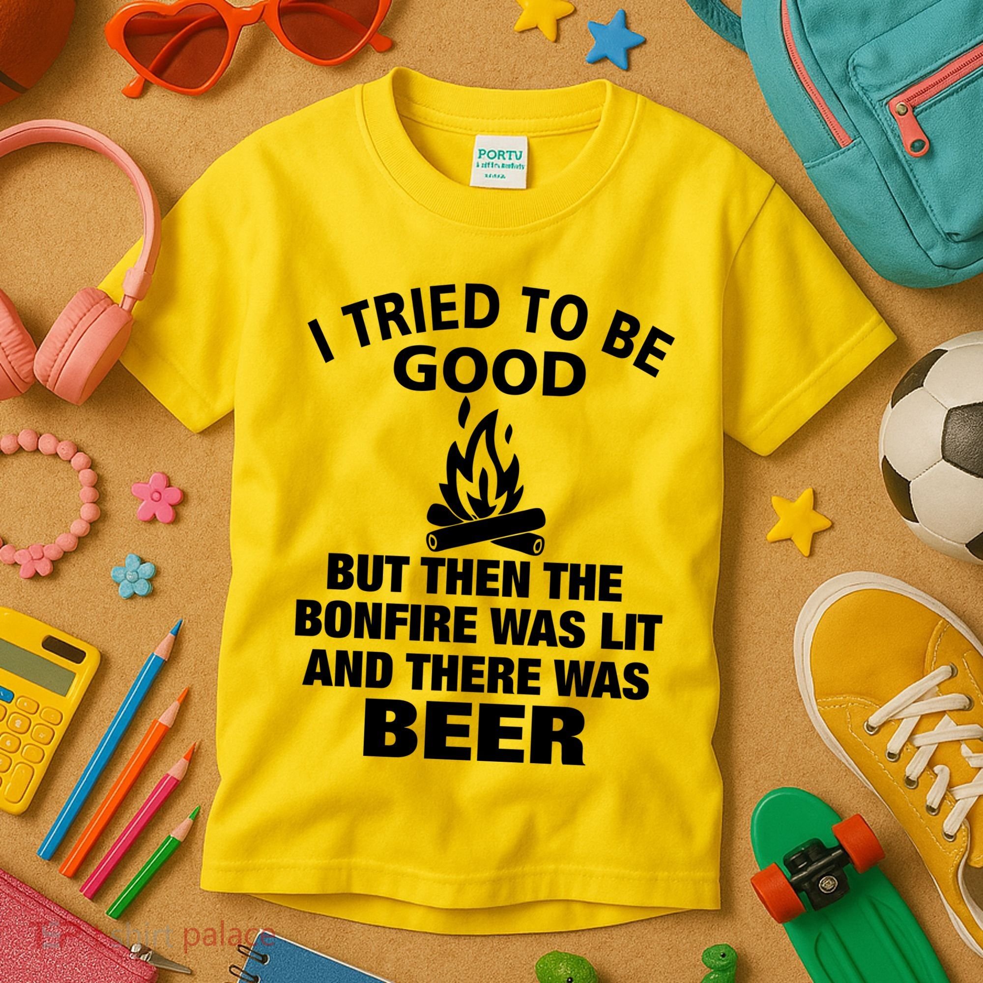 Camping Bonfire And Beer Kids T-Shirt