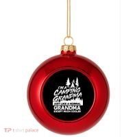 Camping Grandma Plastic Christmas Ball Ornament thumb 0