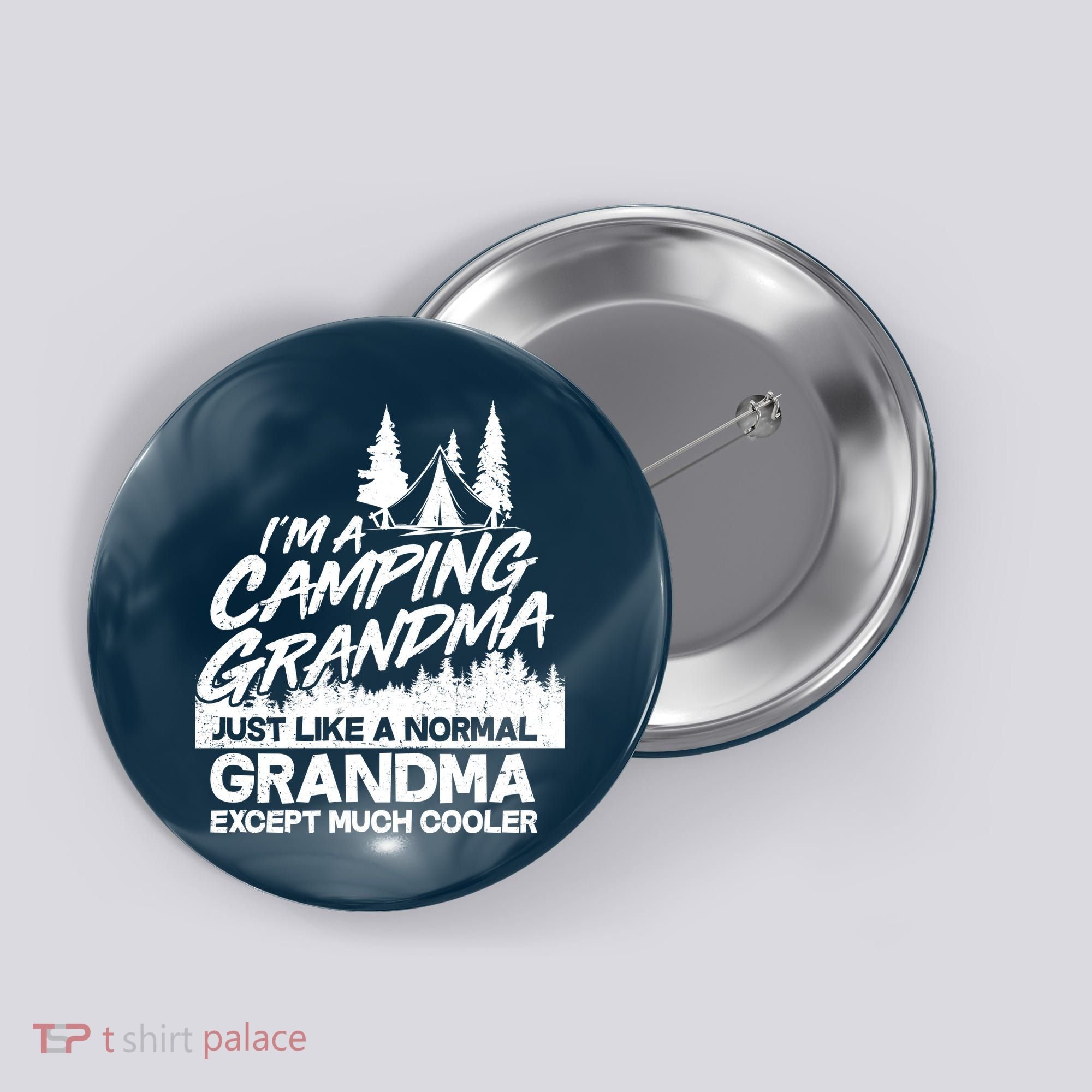 Camping Grandma Button