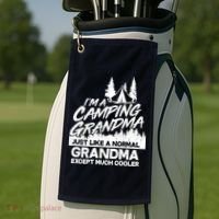 Camping Grandma Golf Towel thumb 2
