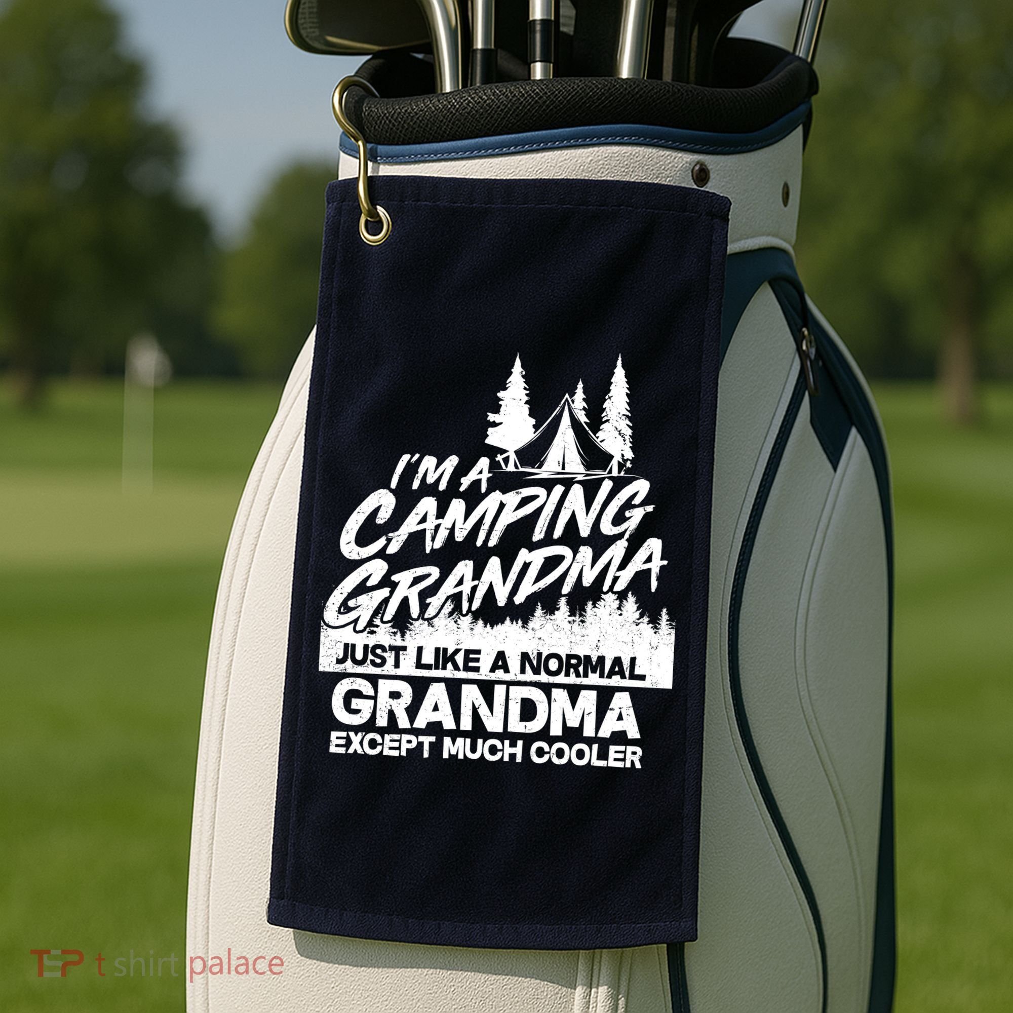 Camping Grandma Golf Towel