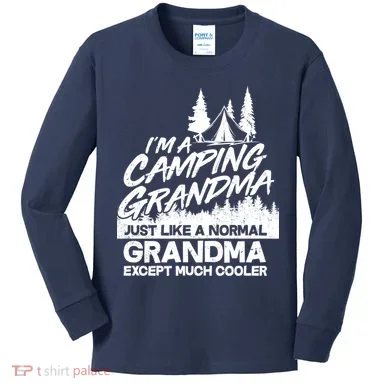 Camping Grandma Kids Long Sleeve Shirt