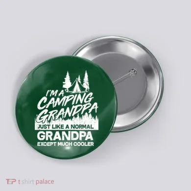 Camping Grandpa Button