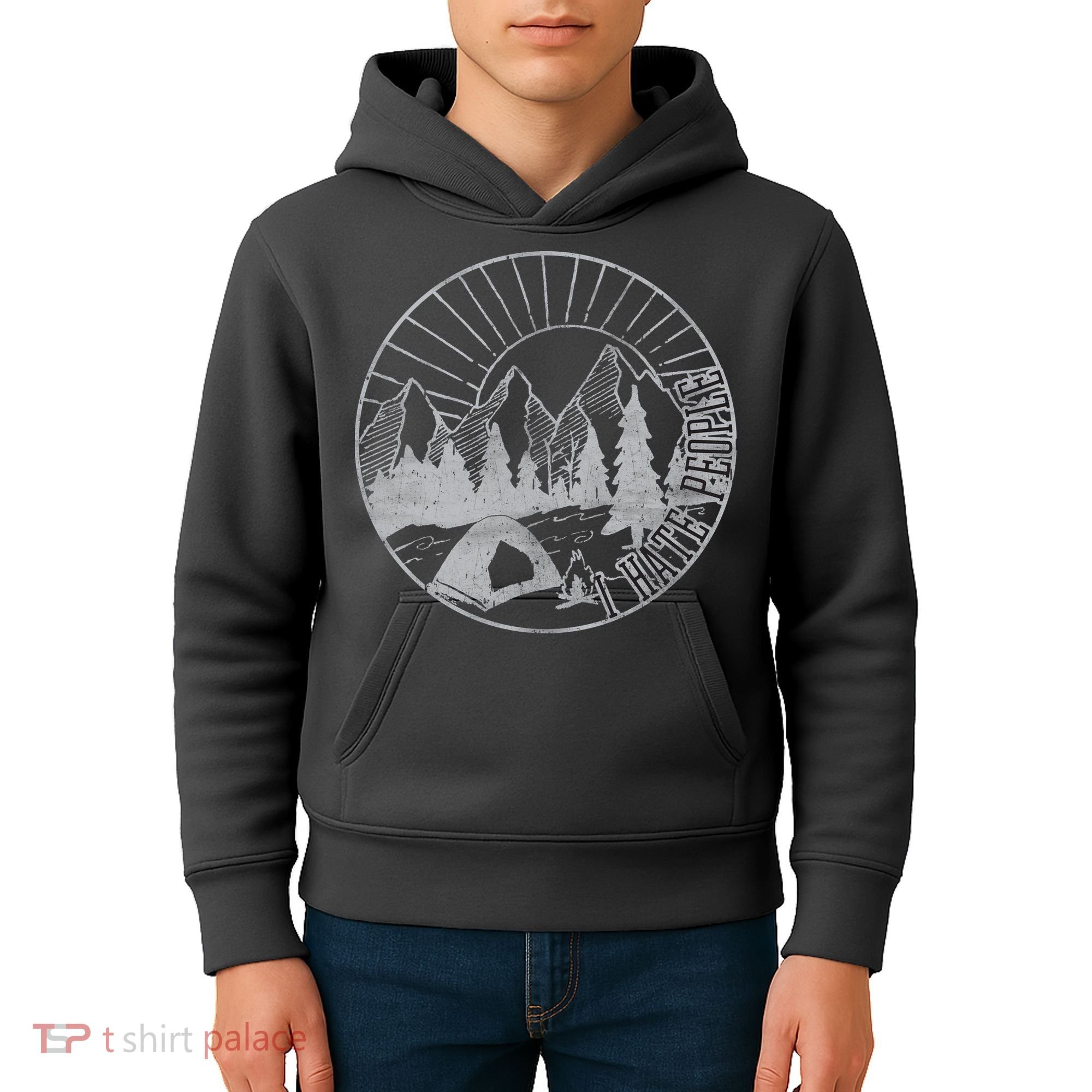Camping I Hate People Kids Hoodie