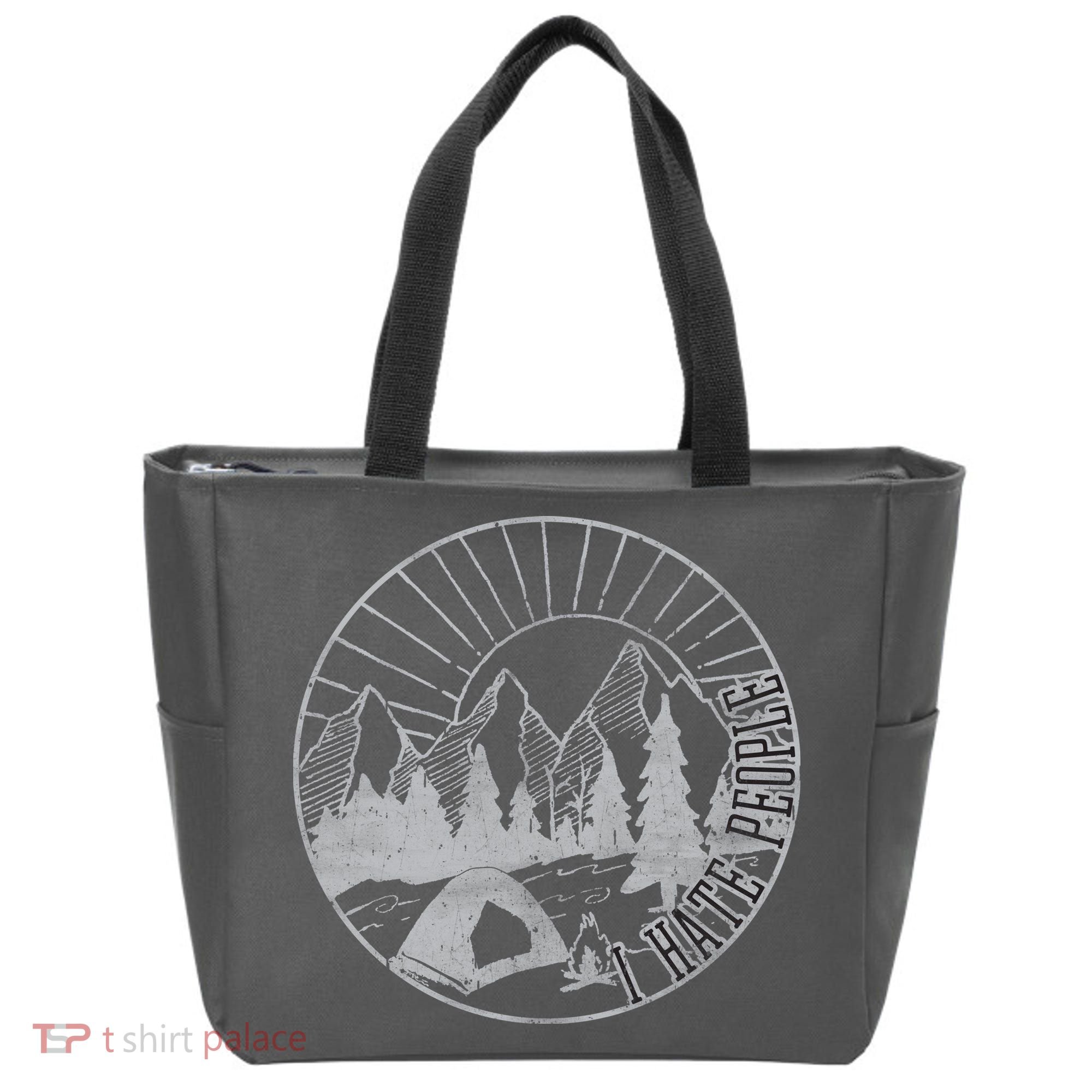 Camping I Hate People Tote Bag