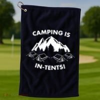 Camping Is In Tents Intents Funny  Golf Towel thumb 1