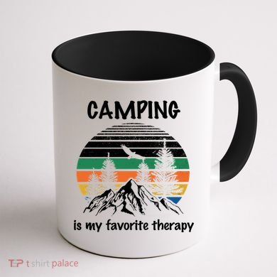 Camping Is My Therapy Coffee Mug back