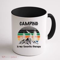 Camping Is My Therapy Coffee Mug thumb 1