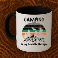 Camping Is My Therapy Coffee Mug thumb 2