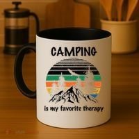 Camping Is My Therapy Coffee Mug thumb 4