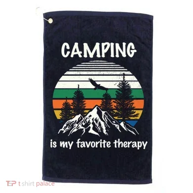 Camping Is My Therapy Golf Towel
