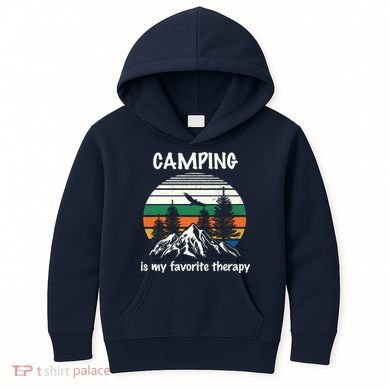 Camping Is My Therapy Kids Hoodie