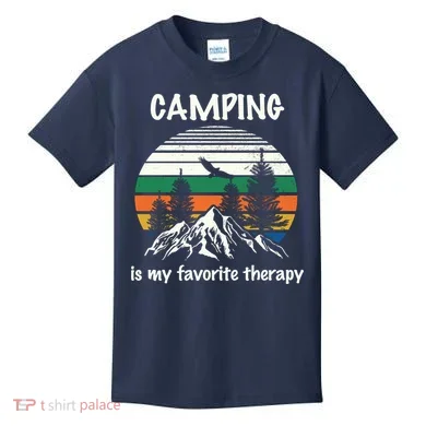 Camping Is My Therapy Kids T-Shirt