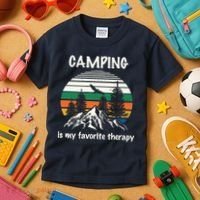Camping Is My Therapy Kids T-Shirt thumb 3