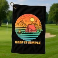 Camping Keep It Simple Golf Towel thumb 1