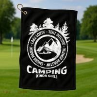 Camping Kinda Girl Golf Towel thumb 1