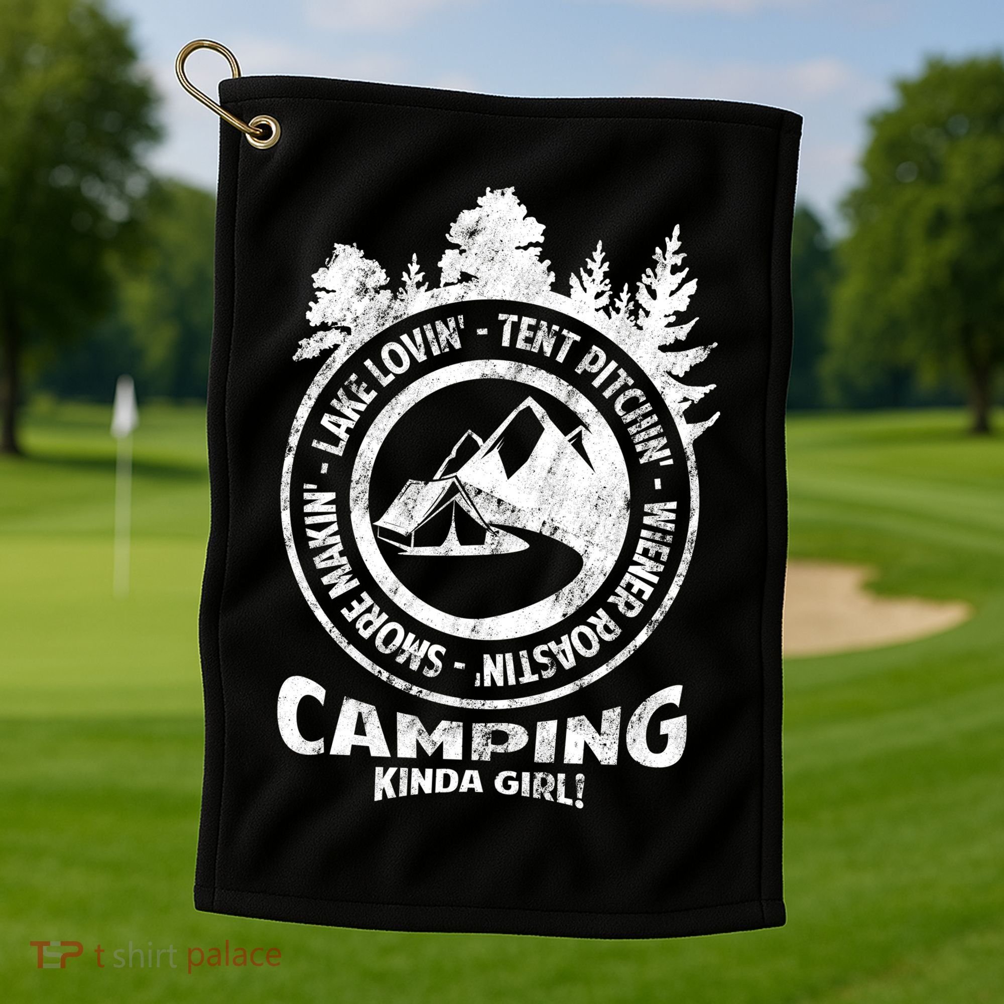 Camping Kinda Girl Golf Towel
