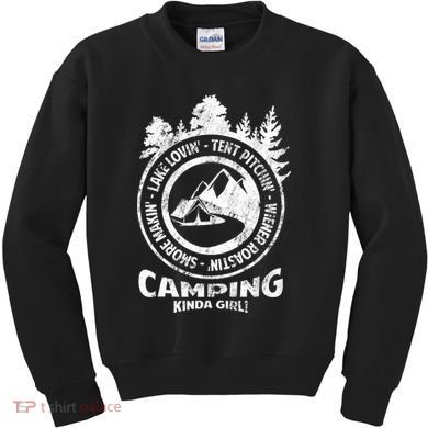 Camping Kinda Girl Kids Sweatshirt